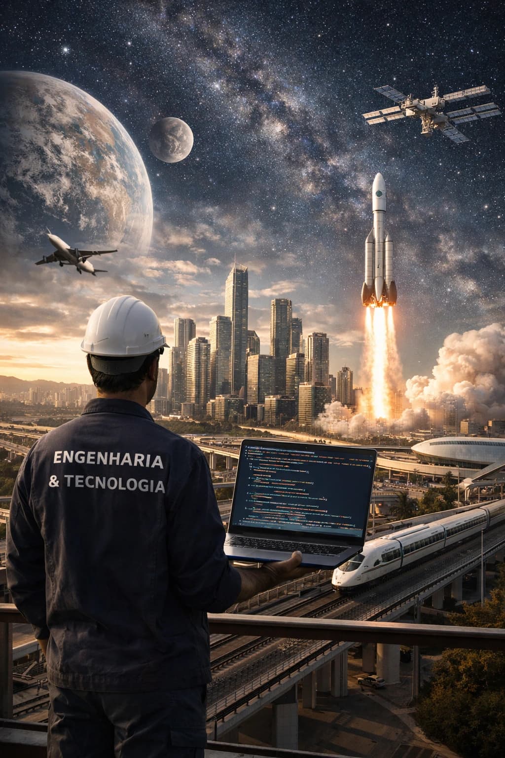 Ilustração da coluna A Força Motriz da Humanidade: A Ascensão Irrefreável da Tecnologia